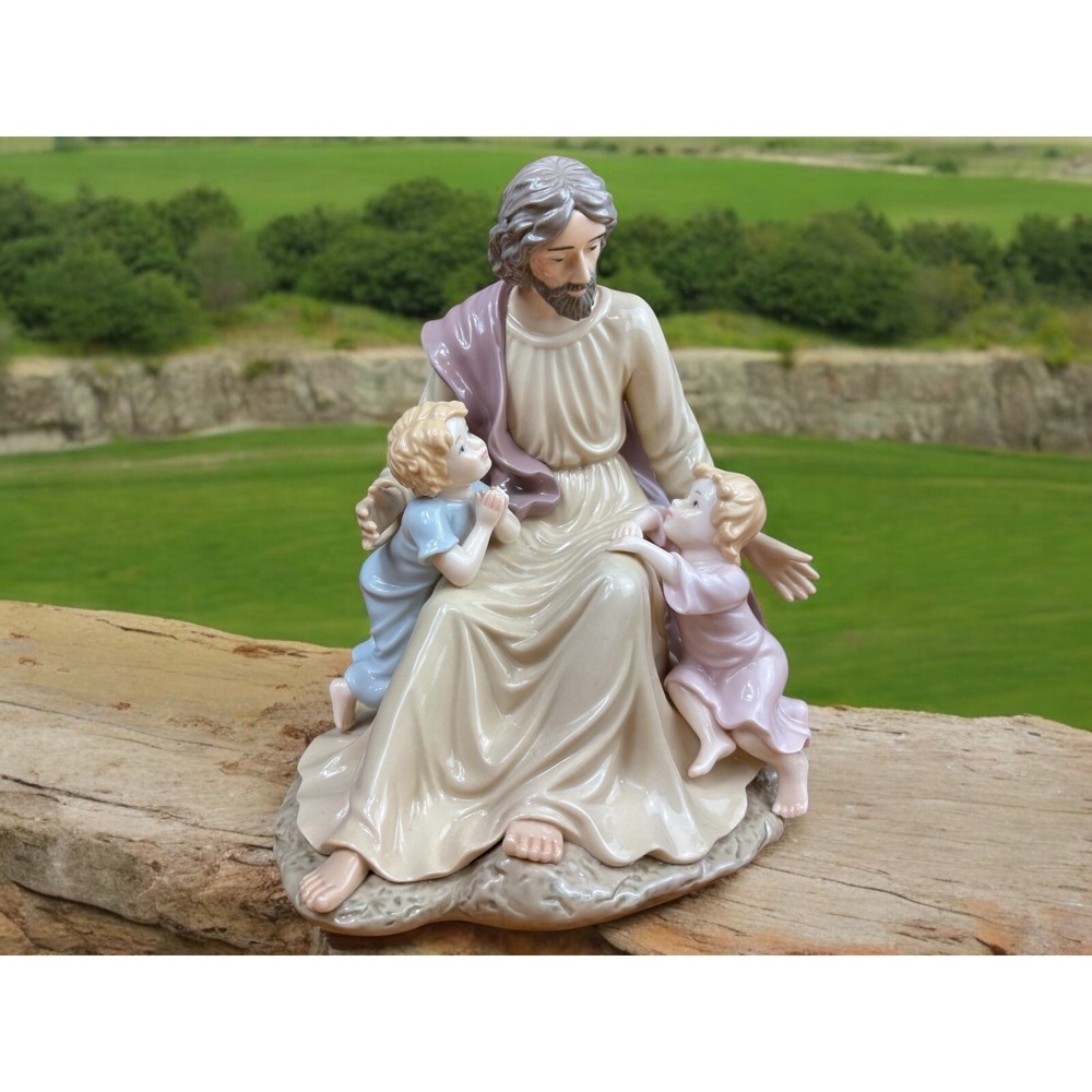 Classic Treasures Jesus & the Little Children Porcelain Sculpture Christianity